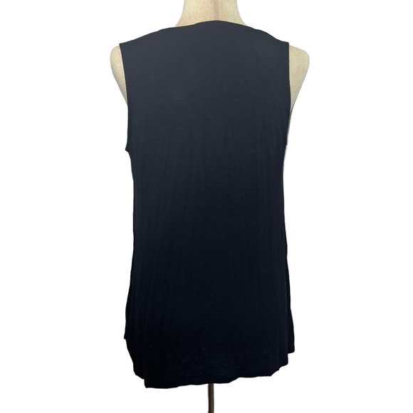 LN DOLAN Left Coast Collection Black Sleeveless V-Neck Draped Tunic Top … - Picture 4 of 11